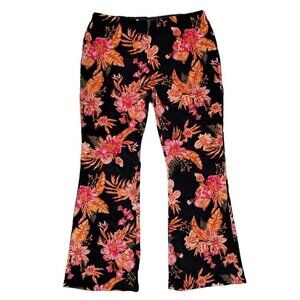 Corduroy High Rise Flare Pants Size XXL (19) Juniors Floral No Boundaries